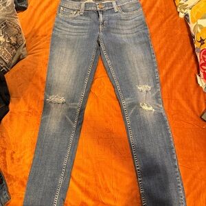 Levi's Distressed Blue Straight Leg Jeans